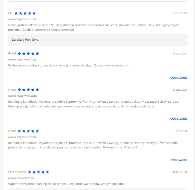 Opinie klientów